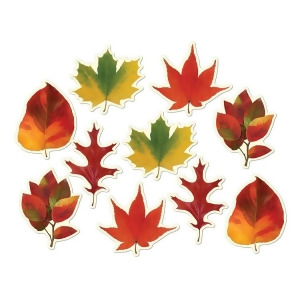 Club Pack of 240 Colorful Fall Thanksgiving Mini Leaf Cutout Decorations 4.75 - All