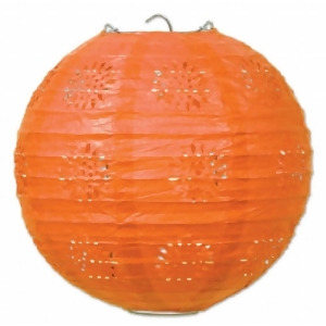 Club Pack of 18 Orange Lace Inspired Hanging Paper Lanterns Party Decorations 8 - All