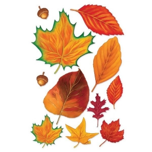 Club Pack of 264 Colorful Fall Thanksgiving Leaves and Acorn Cutout Decorations 12 - All