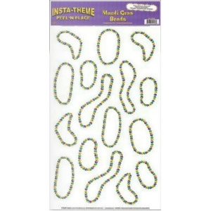 Club Pack of 12 Mardi Gras Beads Peel 'N Place Festive Party Accessory Decorations - All