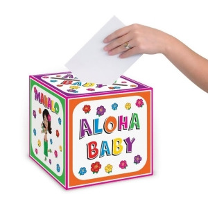 Pack of 6 Hawaiian Theme Luau Party Mahalo Hula and Aloha Baby Shower Decorative Card Box 9 - All