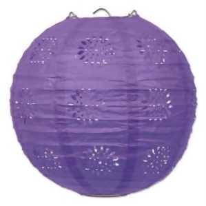 Club Pack of 18 Purple Lace Inspired Hanging Paper Lanterns Party Decorations 8 - All
