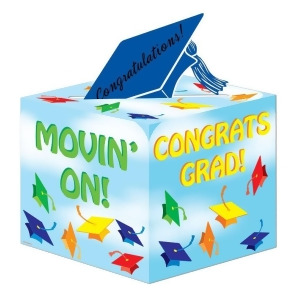 Pack of 6 Sky Blue and Multi-Color Graduation Caps Decorative Card Boxes 6 - All