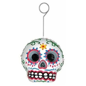 Pack of 6 Day of the Dead Skull Balloon and Photo Holder Party Decorations - All