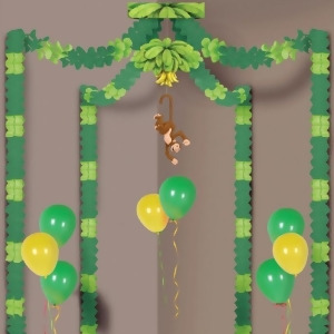 Pack of 6 Green Jungle Monkey Party Canopy Decorating Kit 20' x 20' - All
