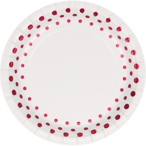 Club Pack of 96 Sparkle and Shine Ruby Disposable Foil Party Lunch Plates 7 - All