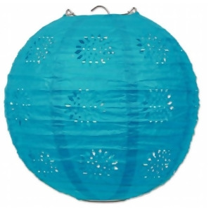 Club Pack of 18 Turquoise Blue Lace Inspired Hanging Paper Lanterns Party Decorations 8 - All