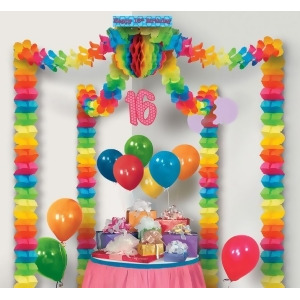 Pack of 6 Multi-Color 16th Birthday Party Canopy Decorating Kit 20' x 20' - All