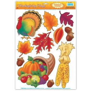 Club Pack of 132 Thanksgiving and Fall Harvest Window Cling Decorations 17 - All