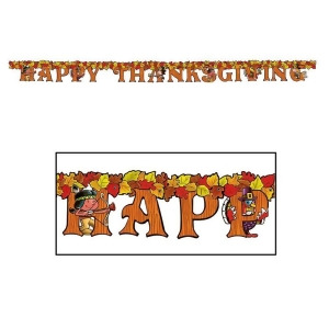 Club Pack of 12 Happy Thanksgiving Jointed Party Streamer Banners 72 - All