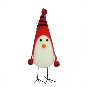 8 Red and White Felt Bird with Winter Hat Decorative Christmas Ornament - All