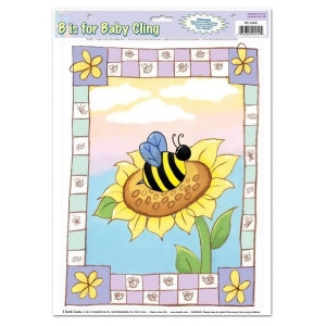 Club Pack of 12 B Is For Baby Bumblebee Baby Shower Peel 'N Place Decorative Window Clings 17 - All