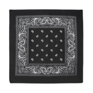 Club Pack of 12 Black and White Western Paisley Bandana Costume Accessories 22 - All