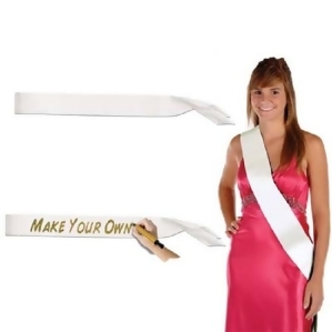 Pack of 6 Blank Pure White Customizable Satin Sashes 33 - All
