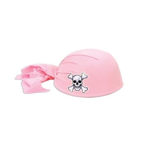 Club Pack of 12 Pink Pirate Scarf Hats with Skull and Crossbones Child Size - All