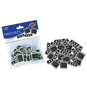 Club Pack of 12 Black and White Clapboard Filmstrip Printed Party Confetti .5Oz. - All