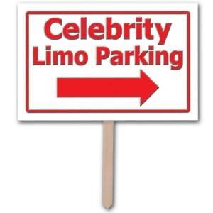 Club Pack of 6 Awards Night Celebrity Limo Parking 3-D Yard Signs 12 x 18 - All