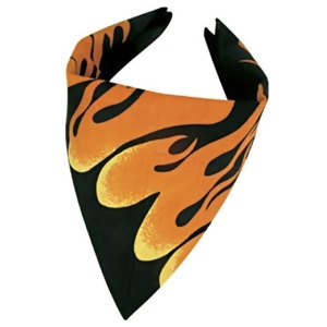 Club Pack of 12 Black and Orange Flame Bandana Costume Accessories 22 - All
