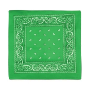 Club Pack of 12 Green and White Western Paisley Bandana Costume Accessories 22 - All