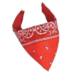 Club Pack of 12 Red and White Western Paisley Bandana Costume Accessories 22 - All