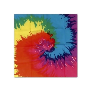 Club Pack of 12 Multi-Color Funky Tie-Dyed 60's Theme Bandana Costume Accessories 22 - All