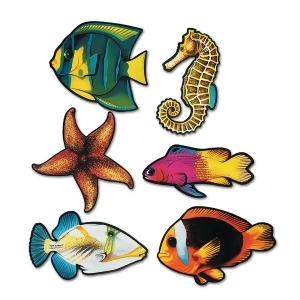 Club Pack of 72 Under the Sea Tropical Fish Cutout Luau Party Decorations 16.75 - All