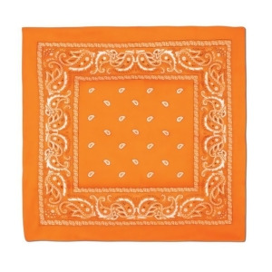 Club Pack of 12 Orange and White Western Paisley Bandana Costume Accessories 22 - All