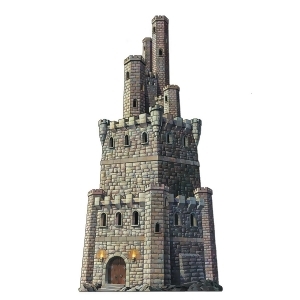 Club Pack of 12 Medieval Jointed Castle Tower Halloween Hanging Decorations 4' - All
