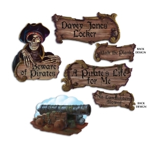 Pack of 48 Brown Pirate Cutout Party Decorations 16 - All