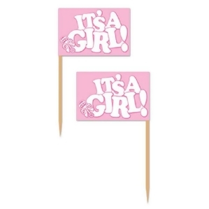Club Pack of 600 Pink It's A Girl Food Decoration Party Picks - All