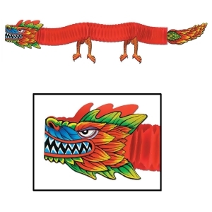 Club Pack of 12 Asian Tissue Dragon Chinese New Year Hanging Party Decorations 6' - All