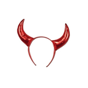 Club Pack of 12 Shiny Red Devil Horn Headband Costume Accessories 10 - All