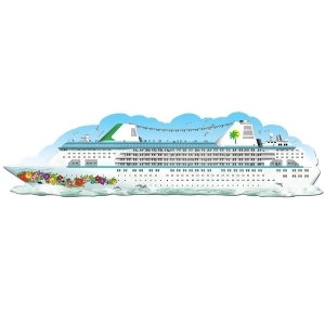 Pack of 12 White and Floral Design Cruise Ship Jointed Cutout Decorations 6' - All