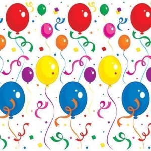 Pack of 6 Festive Multicolor Balloons Confetti Backdrop Wall Decorations 4' x 30' - All
