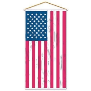 Pack of 12 Shiny Patriotic American Flag Door or Wall Panel Hanging Decoration 60 x 30 - All