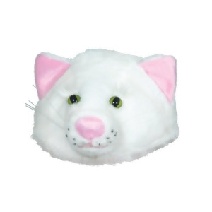 Club Pack of 12 Plush White Cat Head Halloween Costume Hat Accessories One Size Fits Most Adults - All