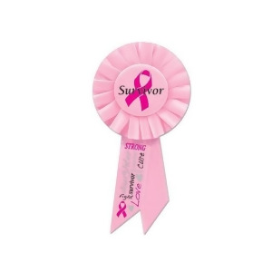 Pack of 6 Pink Breast Cancer Awareness Rosette Ribbons 6.5 - All