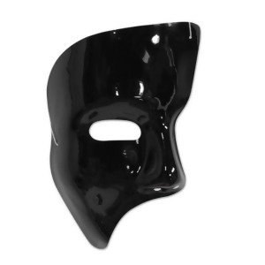 Club Pack of 24 Shiny Black Phantom Mask Halloween Costume Accessories - All