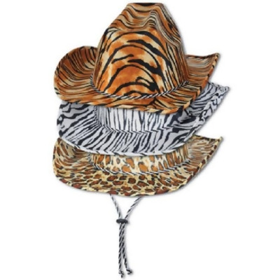 Pack of 6 Assorted Animal Print Cowboy Hat Party Accessories 15