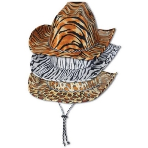 Pack of 6 Assorted Animal Print Cowboy Hat Party Accessories 15 - All