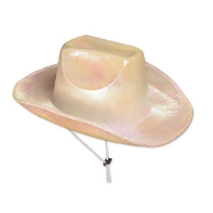 Pack of 6 Opalescent White Cowboy Hat Western Party Accessories 15 - All