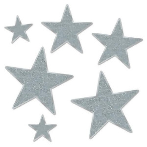 72-Piece Silver Glittered Foil Star Cutouts Party Decorations 5 - All