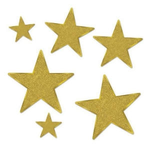 72-Piece Gold Glittered Foil Star Cutouts Party Decorations 5 - All