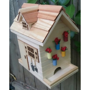 8 Fully Functional Natural Finished Wood Flower Shed Outdoor Garden Birdhouse - All
