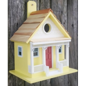 8.75 Fully Functioning Yellow Capitola Cottage Outdoor Garden Birdhouse - All