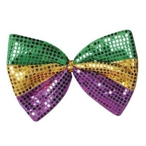 Pack of 12 Jumbo Mardi Gras Glitz 'N Gleam Bow Ties Party Accessories 11.5 - All