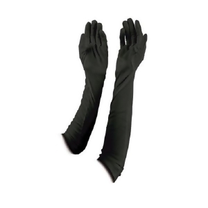 Club Pack of 24 Jet Black Elbow Length Evening Gloves Costume Accessories 21 - All