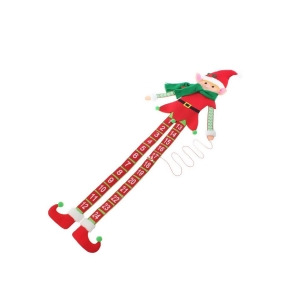 57 Red and Green Santa's Helper Elf Advent Calender Hanging Christmas Decoration - All