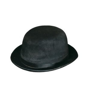 Club Pack of 12 Black Bowler/Derby Hats Halloween Costume Accessories - All