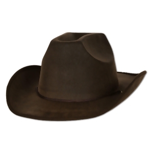 Pack of 6 Faux Brown Leather Western Hat Halloween Costume Accessories - All